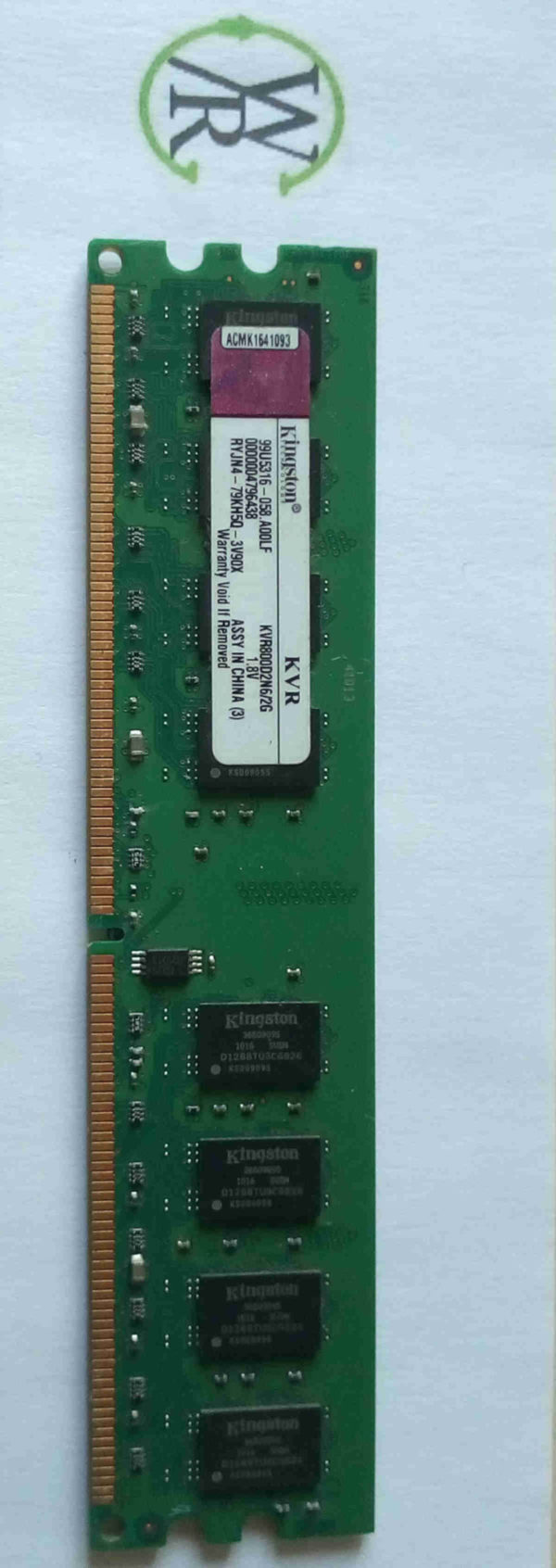 KVR800D2N6/2G LP Barrette RAM DDR2 800 Kingston 2Gb, latence (CAS) 6, 1.8V, PC6400. Garantie 2 ans, retour produit étendu à 30 jours.