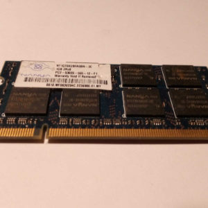 NT1GT64U8HA0BN-3C RAM Portable NANYA DDR2 1Gb non ECC PC2-5300S, CL5, temps du cycle 3ns, 1.8V (+/-0.1), garantie 2 ans