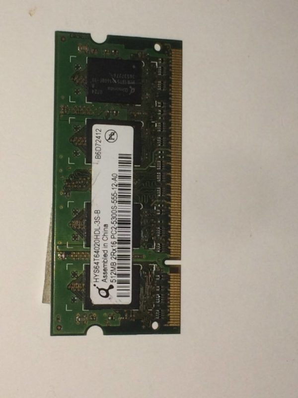HYS64T64020HDL-3S-B, HP 434741-001 RAM Portable QIMONDA DDR2 512Mb non ECC PC2-, latence CL6 800MHz 1.8V