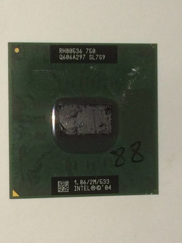 SL7S9 Intel Pentium Dothan lithographie 90nm, M750, 1,86GHz, socket 478, 2Mb Cache L2, bus 533MHz, Garantie 2 ans.