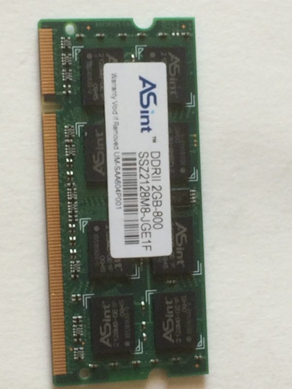SSZ2128M8-JGE1F RAM Portable ASint DDR2 2Gb non ECC PC2-6400S, latence CL6 non ECC, 1.8V +/-0.075. Garantie 2 ans.