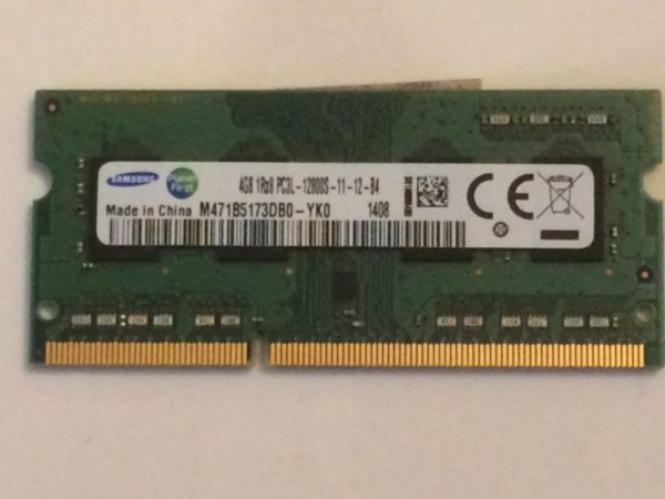 M471B5173DB0-YK0 RAM Portable Samsung DDR3 4Gb non ECC PC3-12800S, latence CL11, 1.35V +/-0.075, 1600MHz. Garantie 2 ans.