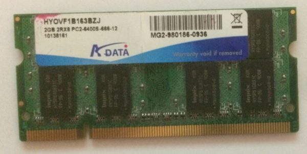 Garantie 2 ans ? Achetez ICI votre barrette de RAM Portable HYOVF1B163BZJ ADATA DDR2 2Gb, non ECC, PC2-6400S.