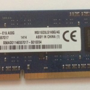 Garantie 2 ans pour cette barrette de RAM Portable Kingston MSI16D3LS1KBG/4G DDR3 4Gb, non ECC, PC3-12800, 1066MHz, CAS 5-11, 28ns.